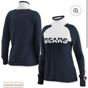 NWT WEAR by Erin Andrews Navy Chicago Bears Ski Raglan Pullover Sweater sz M